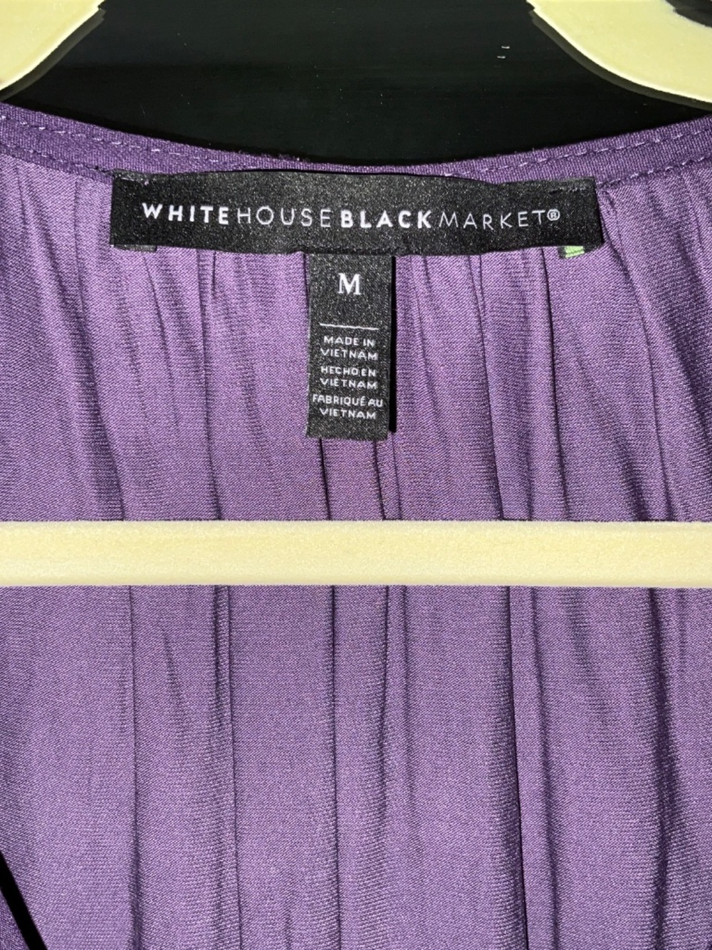 White House Black Market Purple Boho Peplum Blouse Size M - Picture 2 of 2